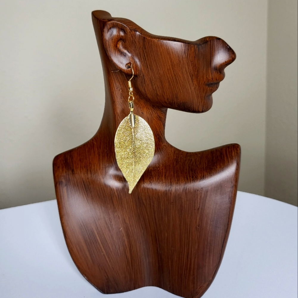 Organic Leaf Necklace and Earring Set